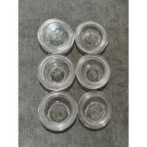 6 Vintage Ball Glass Inserts For Regular Mouth Canning Jars 2 1/2" Set4